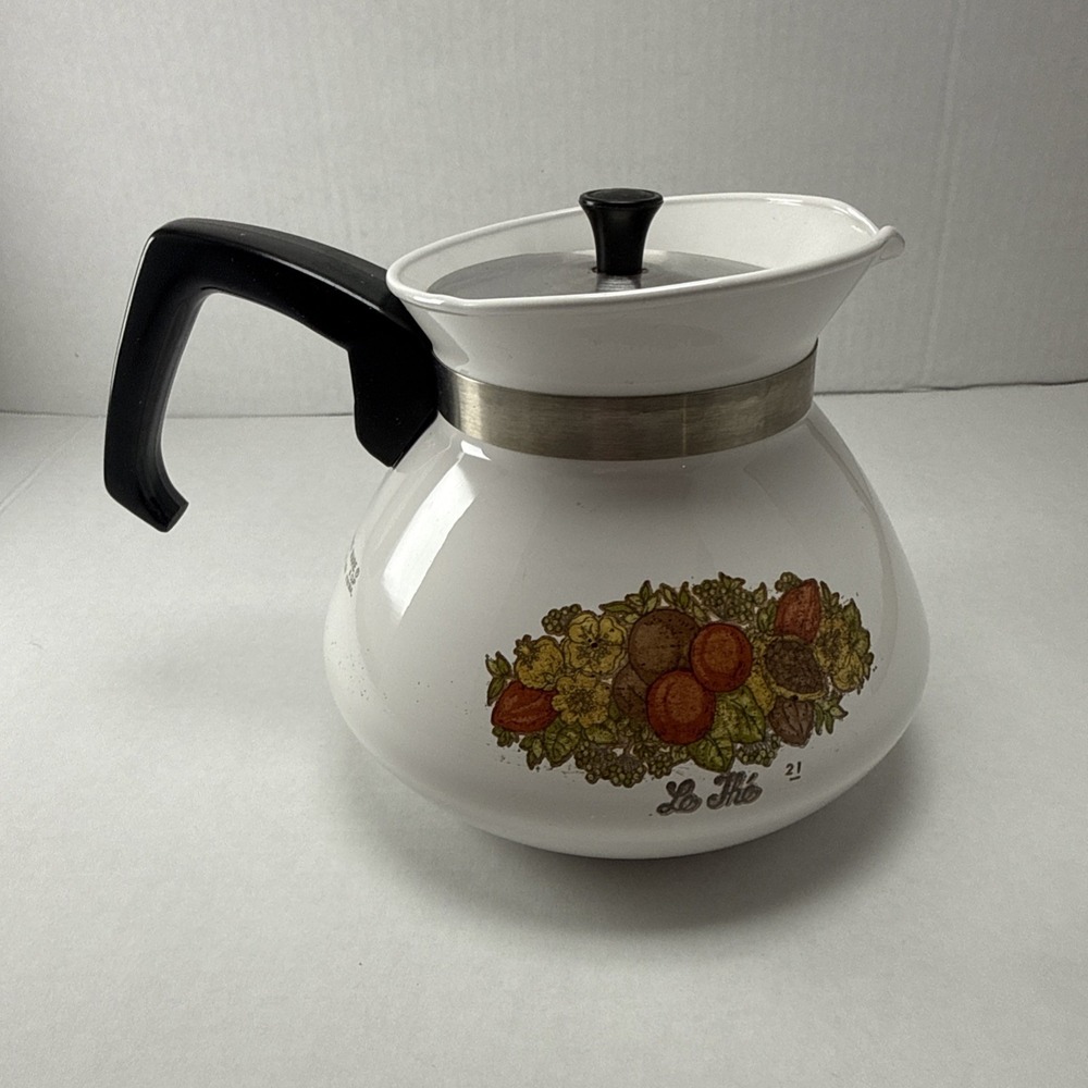 Vintage Corning Ware Spice Of Life "Le The" Coffee Tea Pot Kettle